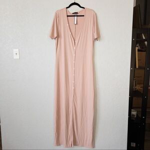 NWT Soncy‎ Pink Button Front Maxi Dress Size 1 (14/16)